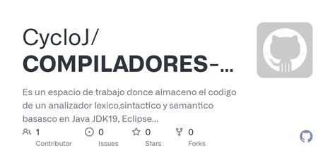 Github Cycloj Compiladores Es Un Espacio De Trabajo Donce
