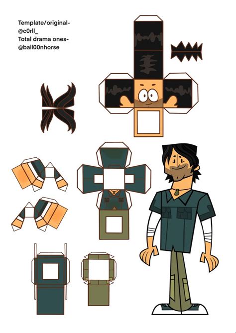 Chris Total Drama Paper Doll Craft Paper Doll Craft Paper Dolls Character Template