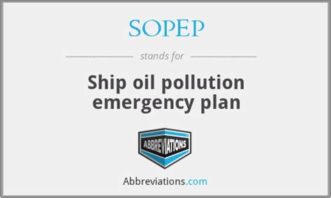 Sopep Ship Oil Pollution Emergency Plan