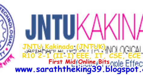 JNTU Kakinada (JNTUK) R10 2-1 (II-I) EEE, IT, CSE, ECE First Mid Online ...