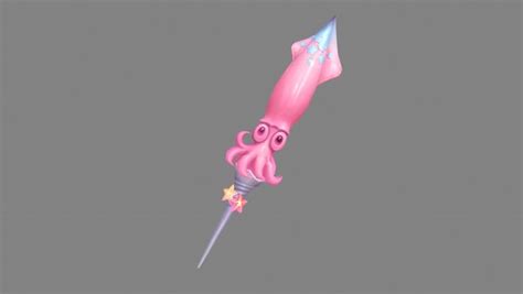 3D модель Мультяшный розовый меч-кальмар - TurboSquid 2272661