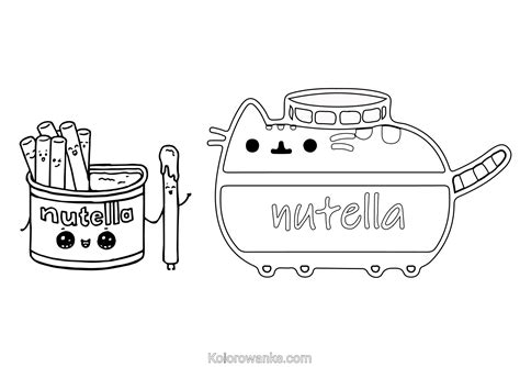 Kolorowanki Pusheen Nutella Kolorowanki