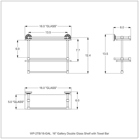 Allied Brass Waverly Place Satin Nickel 2 Tier Wall Mount Bathroom Shelf 16 In X 12 In X 5 In