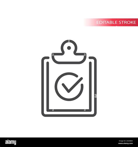 Clipboard With Checkmark Or Tick Line Icon Outline Vector Editable