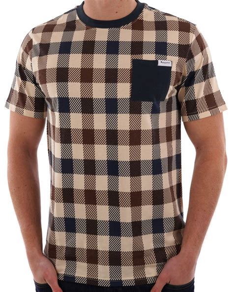 Aquascutum Macro Check T Shirt Navy S Casual Classics