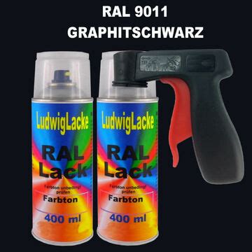 Graphitschwarz RAL 9011 glänzend 2 x 400ml Spraydosen Lackspray mit