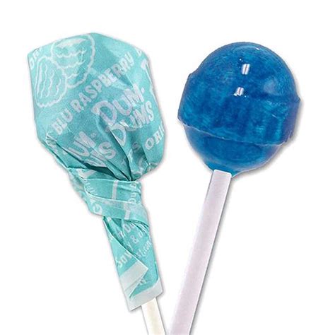 dum dums color party light blue blu raspberry lollipops bag