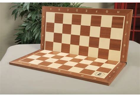 Folding Mahogany Maple Wooden Tournament Chess Board