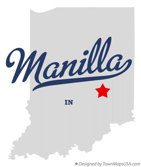 Map of Manilla, IN, Indiana