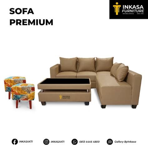 Sofa Santai Smart Tan 32 Seat Meja Tanam Bantal Dakron Stool