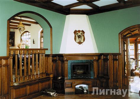 Каминный зал. Угловой камин.