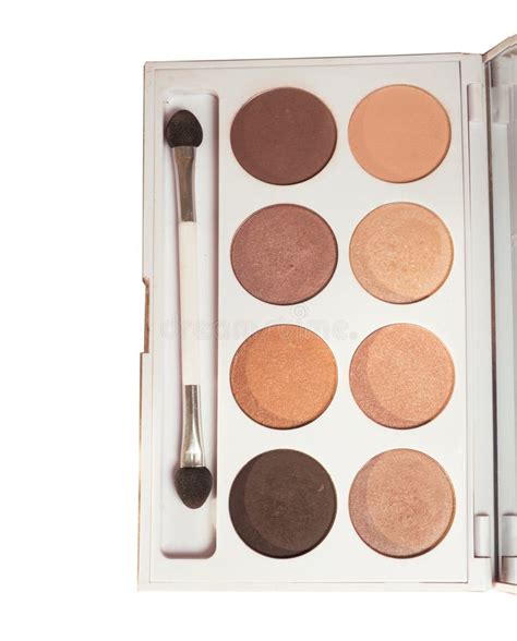 Makeup Brush And Nude Eye Shadows Palette Stock Image Image Of Colorful Beautiful