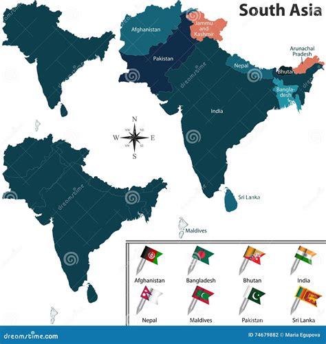 Political Map Of South Asia Vector Illustration | CartoonDealer.com #74679882