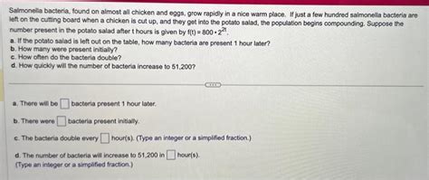 Solved Salmonella bacteria, found on almost all chicken and | Chegg.com 