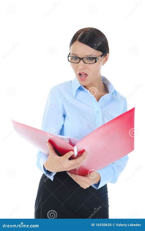 Businesswoman Holding Documents Stock Photo Image Of Confident