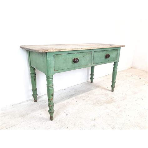 Kontrast Sold Antique Pine Farmhouse Prep Table With Original Green