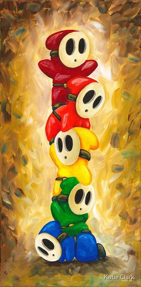 Rainbow Of Shy Guys Super Mario Bros Fan Art By Katie Clark Redbubble