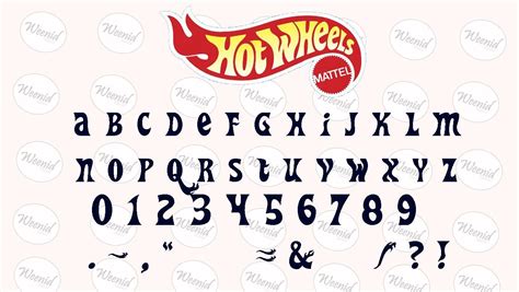 Hot Wheels Planner Alphabet SVG Font Cricut