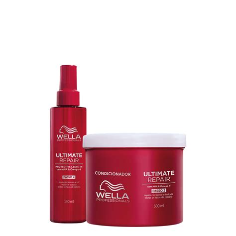 Kit Wella Ultimate Repair Protetor Térmico Leave In e Máscara 2 produtos