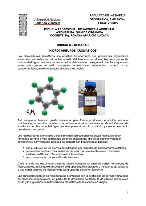 Solution Unidad Ii Semana Compuestos Arom Ticos Studypool