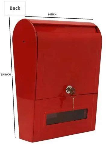 Mild Steel MS WALL MOUNT LETTER BOX Lock With Two Keys Size 9 X