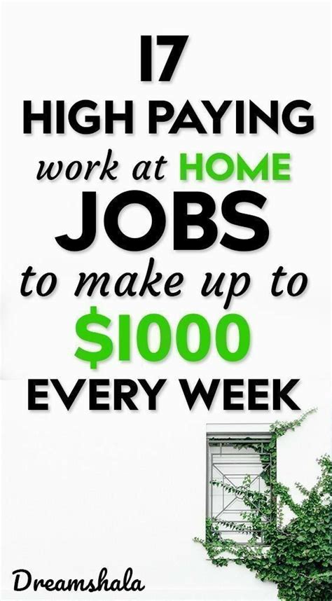 The Words 17 High Paying Work At Home Jobs To Make Up 500 Every Week