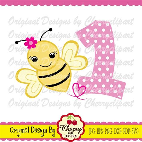 Bumble Bee Svg Dxfbumble Bee Number 1 Svg Birthday Etsy Uk