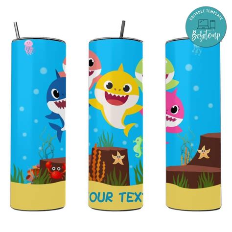 Baby Shark Oz Skinny Tumbler Christmas Gift Customizable Diy