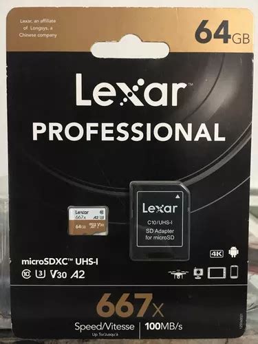 Tarjeta Lexar Profesional 64gb 667x Clase 10 Microsd Video MercadoLibre