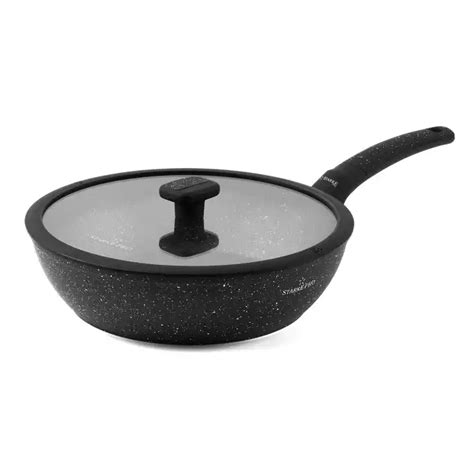 Patelnia G Boka Na Indukcj Z Pokrywk Non Stick Ceres Marble Starke