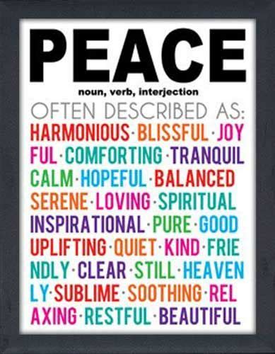 Peace Meaning Color Framed Canvas Art Peace Meaning Peace Quotes