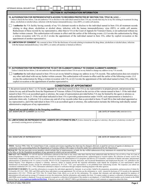 Va Form 21 22a Download Fillable Pdf Or Fill Online Appointment Of