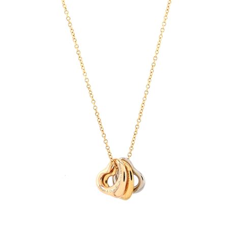 Tiffany And Co Elsa Peretti Triple Open Heart Pendant Necklace K