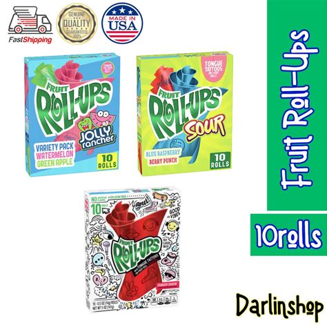 Betty Crocker Fruits Roll Ups Strawberry Sour Jolly Rancher Variety Shopee Singapore