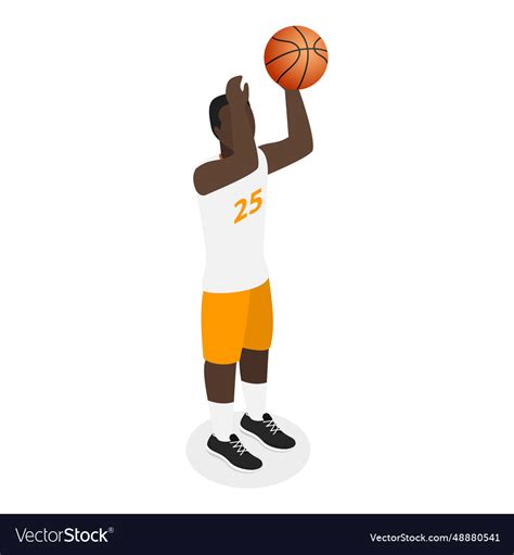 3d isometric flat set of basketball players Vector Image