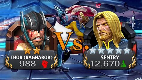 2 Star Thor Ragnarok Vs Maxed Out 5 Star Sentry Sha59 Marvel Contest Of Champions Youtube