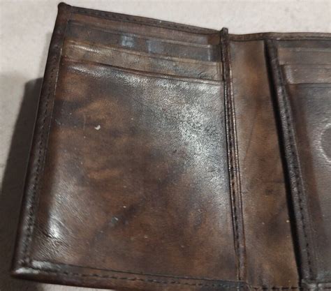 Genuine Brown Leather Slim Trifold Wallet For With Id Gem