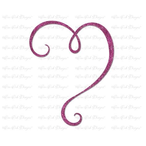 Swirly Heart Flourish Svg File Vector Svg Pdf Dxf 