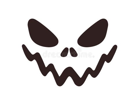 Halloween Face Silhouette Stencil With Evil Creepy Smile Horror