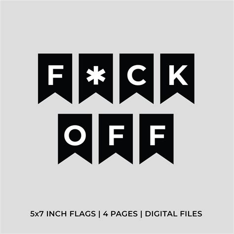 Sassy Banner Fuck Off Banner Printable Banner Party Favors Digital Banner Black Etsy