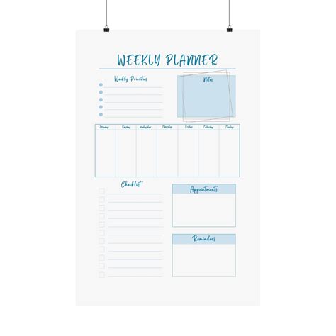 Printable 7 Day Weekly Planner Template, Digital 7 Day Weekly Planner ...