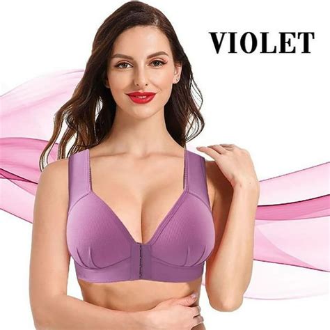 Ehtmsak Bras For Women No Underwire Padded Front Closure Bras Wireless