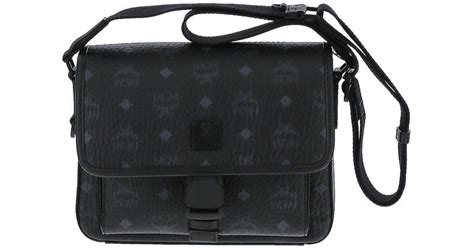 MCM Leather Klassik Messenger Bag In Black Lyst