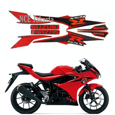 Jual STIKER STRIPING GSX 150 R 2017 MERAH LIS HITAM Shopee Indonesia