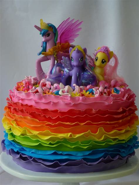 My Little Pony Rainbow Ruffle Cake - CakeCentral.com