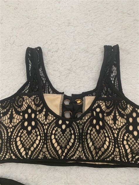 Lace Bikini Set Women S Fashion Swimwear Bikinis Swimsuits On Carousell