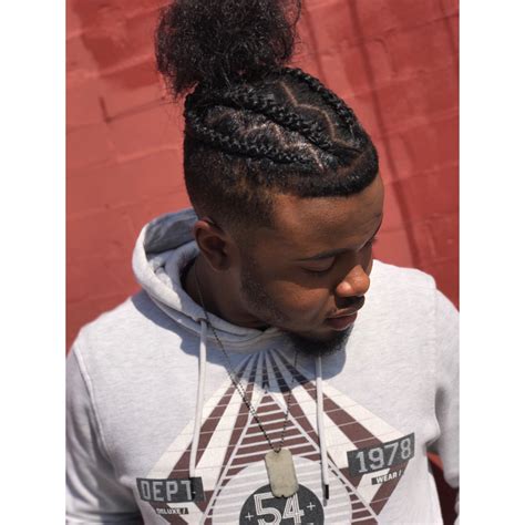 Man Bun Black Boys Braids