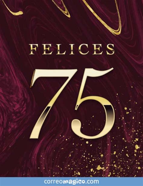 Tarjeta De Cumpleaños Por Edad De 75 Años Felices 75 Para Compartir