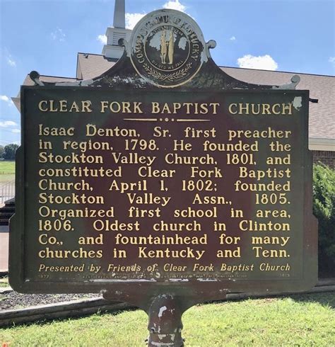 Clear Fork Baptist Church Historical Marker