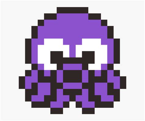 Square,symmetry,purple - Pacman Ghost Pixel Art, HD Png Download - kindpng